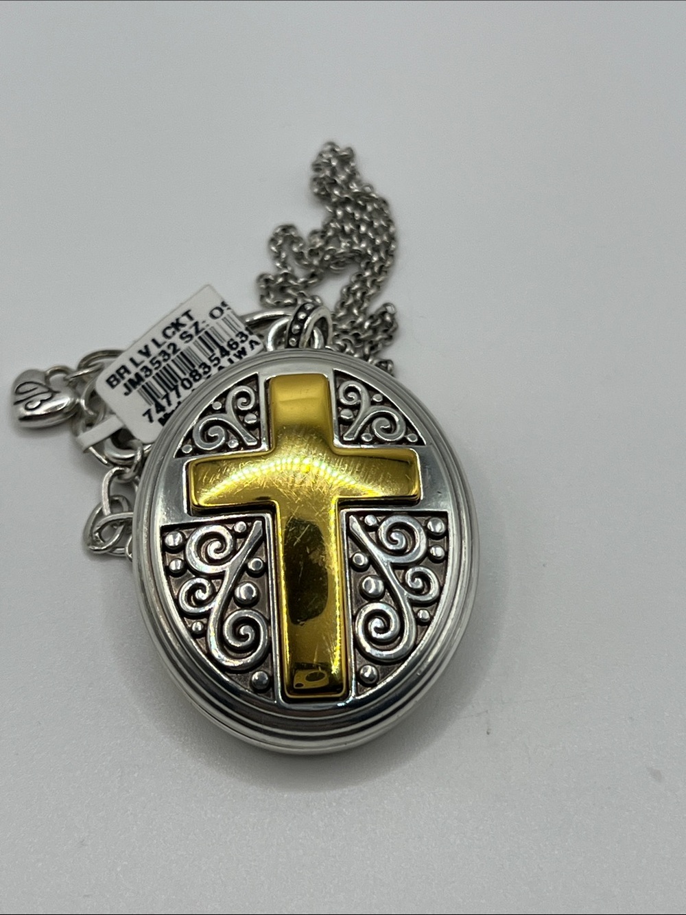 Brighton Love Locket Collection Crossroads With Cross Motif Scrolled Necklace